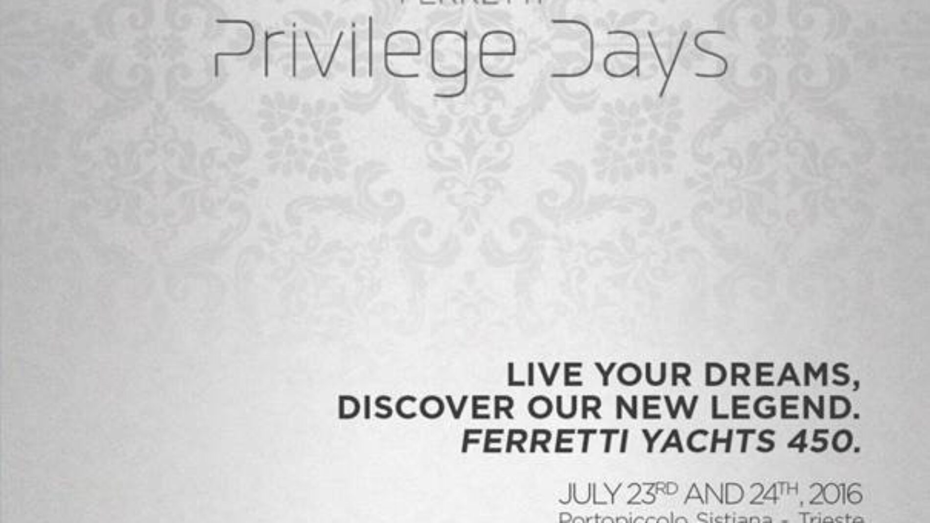 Ferretti Privilege Days 2016