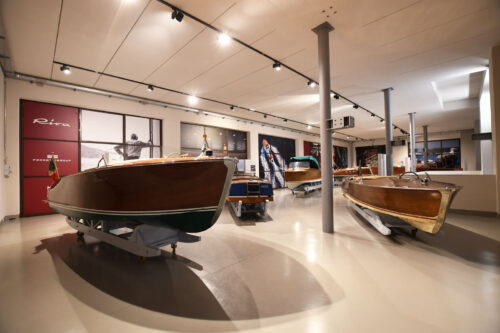Riva in a permanent exhibition at the Lake Como International Museum of Vintage Boats.