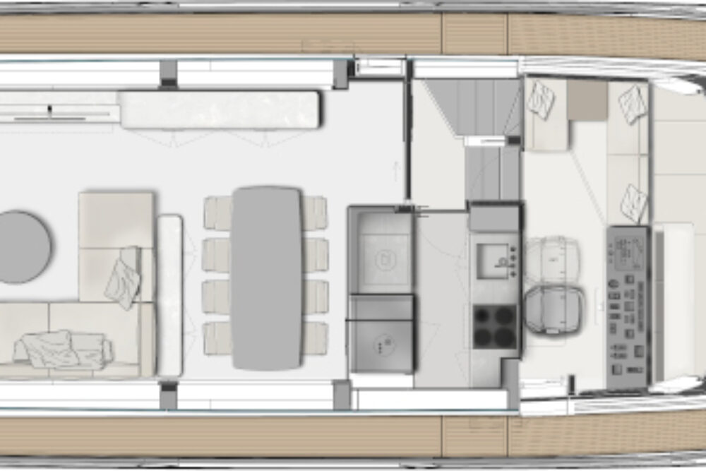 Ferretti Yachts 780 - Layout - Main Deck Ferretti Yachts 780 - Layout - Main Deck