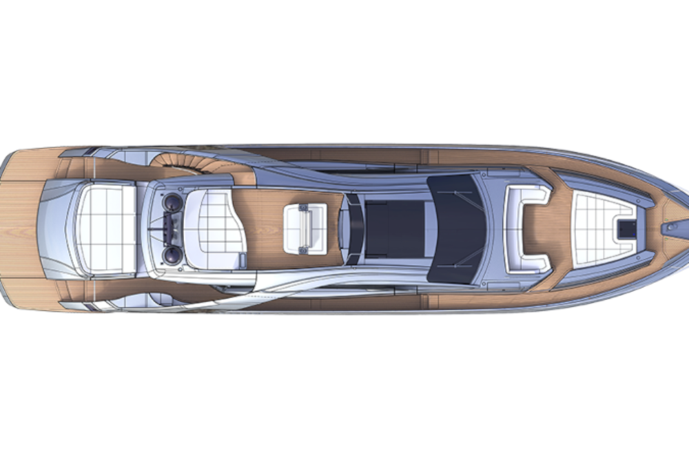 Pershing 8X - Layout - Sun deck Pershing 8X - Layout - Sun deck