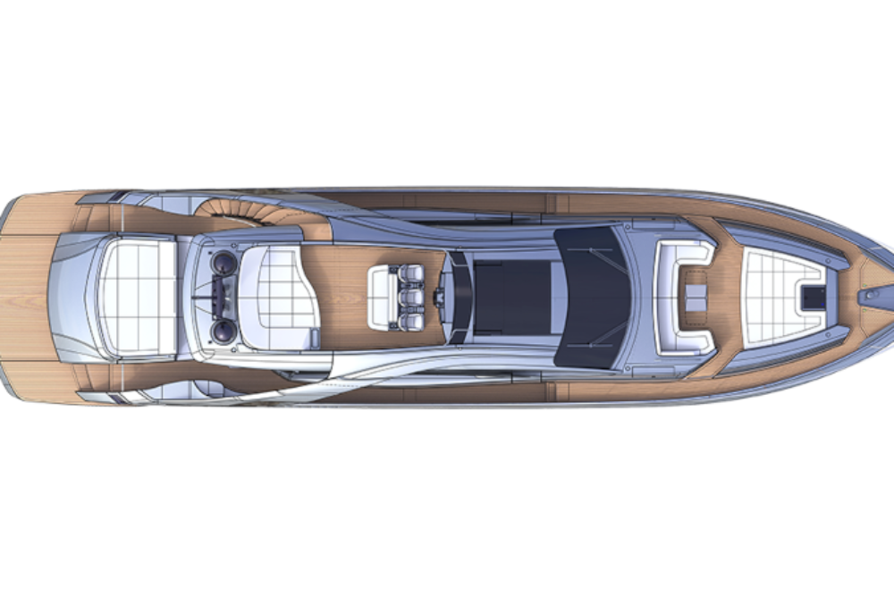 Pershing 8X - Layout - Sun deck Pershing 8X - Layout - Sun deck