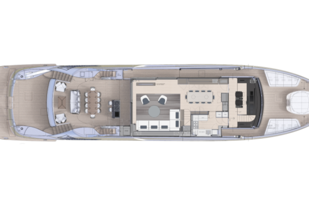 Pershing GTX116 - Layout - Main Deck