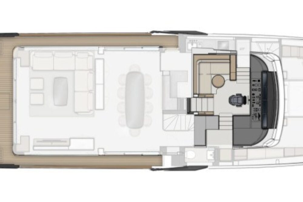 Ferretti Yachts 1000 „ISOTTA” - Układ  Ferretti Yachts 1000 „ISOTTA” - Układ