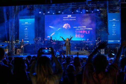 The Ferretti Group ‘Private Preview’ at the Yacht Club de Monaco features a live performance by Simply Red