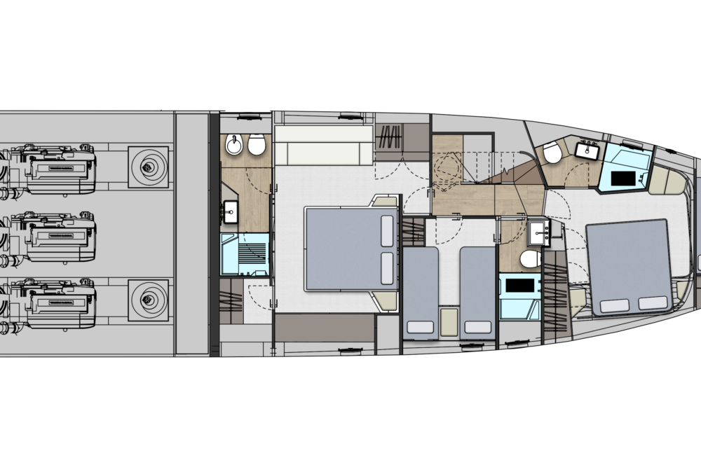 Pershing GTX70 New - Расположение - Lower deck