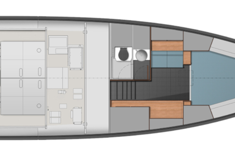 Wally wallytender48X - Układ - Lower Deck