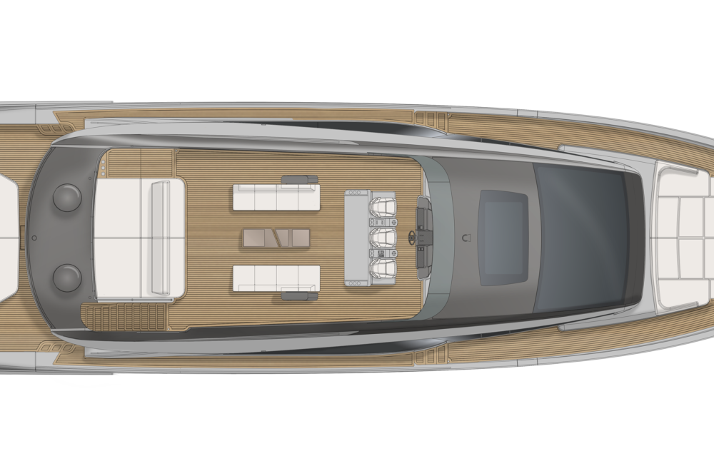 Pershing GTX90 Project - Расположение - Sun Deck