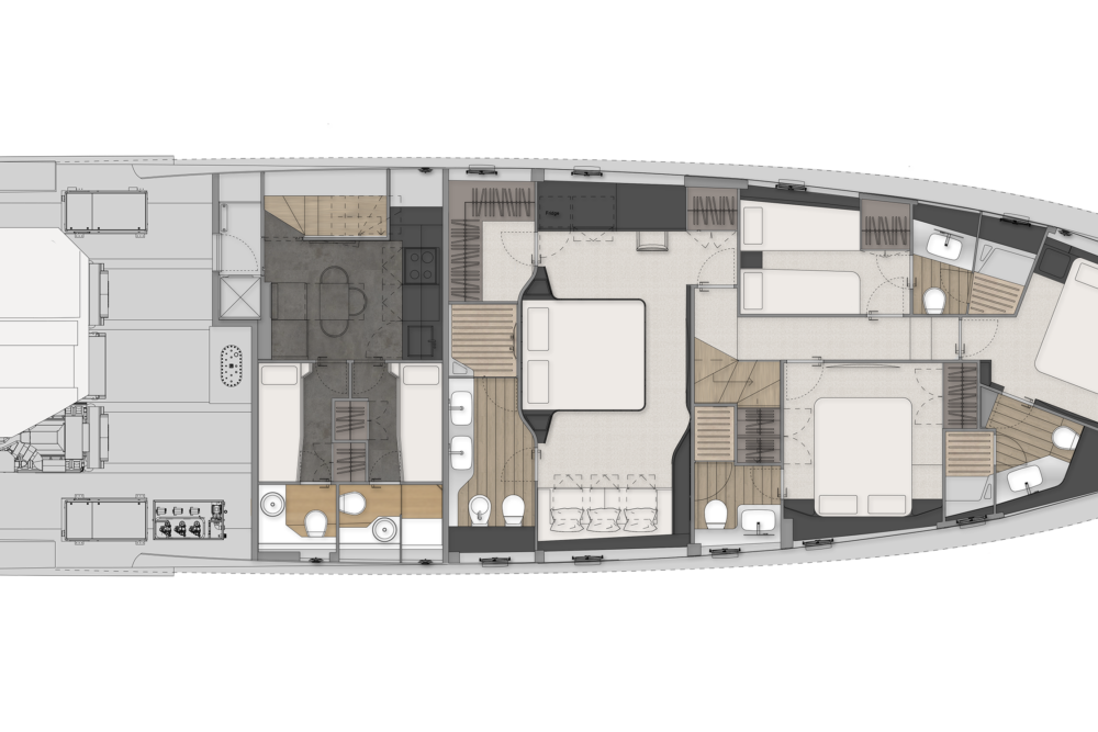 Pershing GTX90 Project - Расположение - Lower Deck