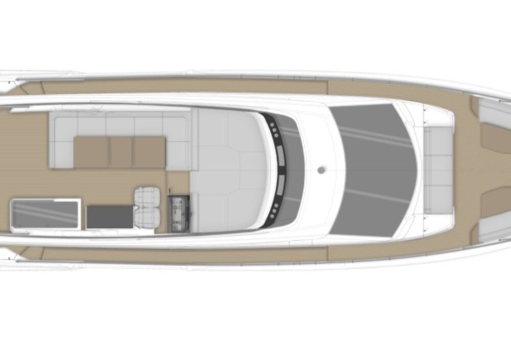 Ferretti Yachts 670 - Расположение - Sun Deck Ferretti Yachts 670 - Расположение - Sun Deck