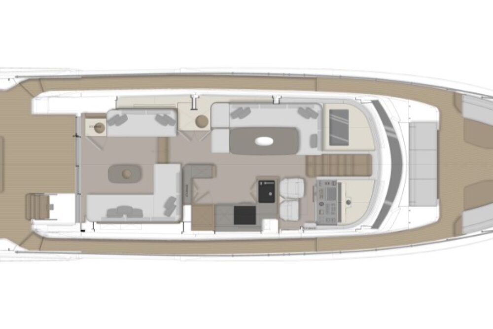 Ferretti Yachts 670 - Расположение - Main Deck Ferretti Yachts 670 - Расположение - Main Deck
